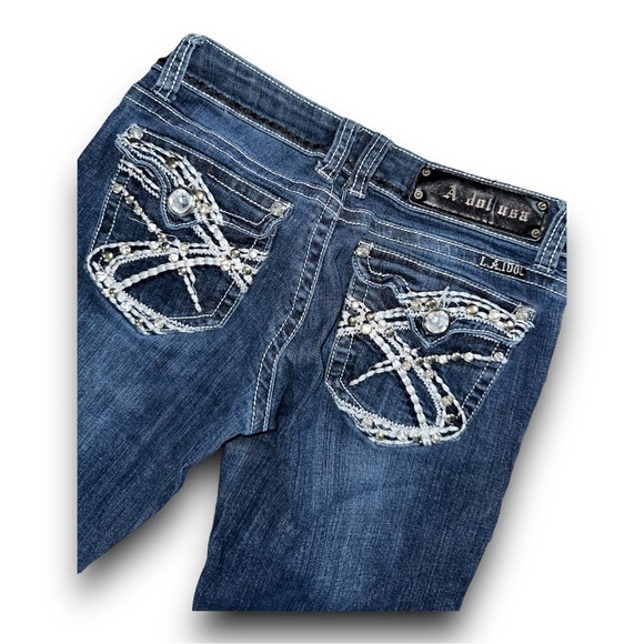 L.A. Idol embellished bootcut jeans Sz. 5 - Picture 3 of 9